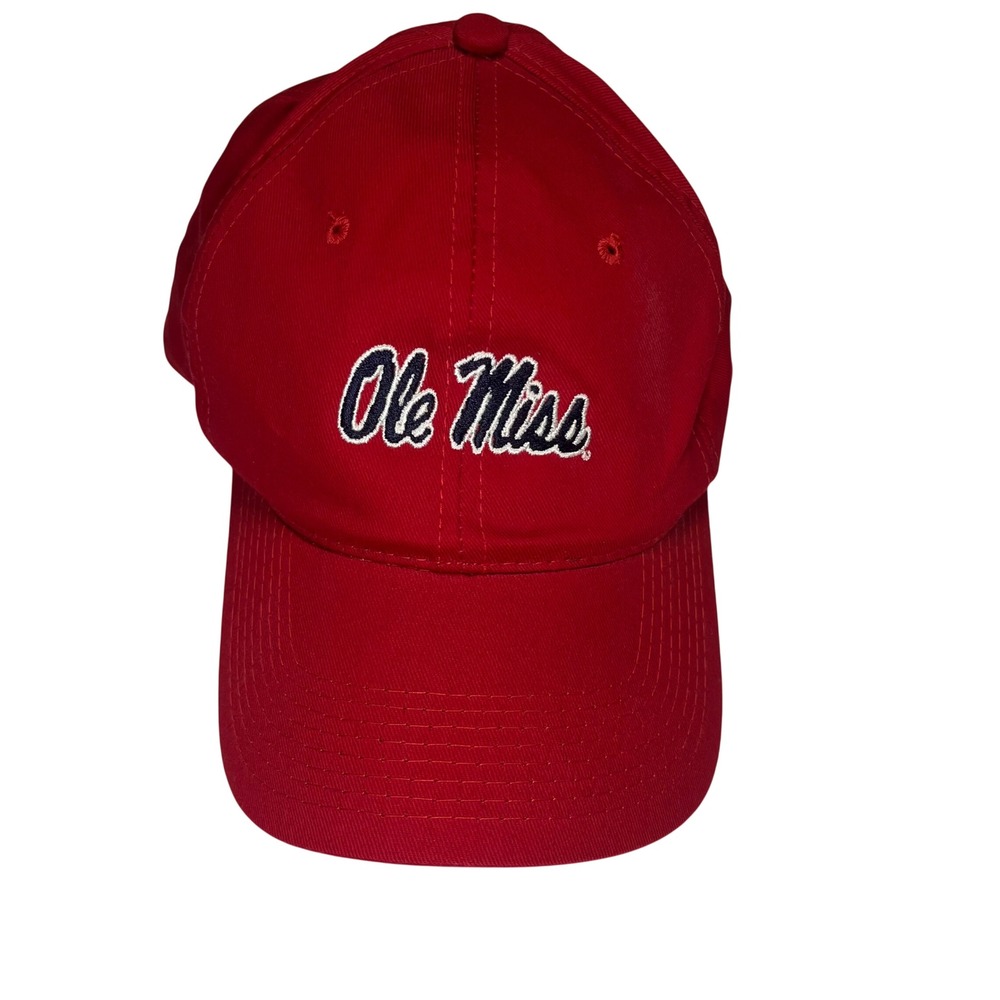 Ole Miss Rebels Red Snapback Baseball Cap Cotton Embroidered One Size